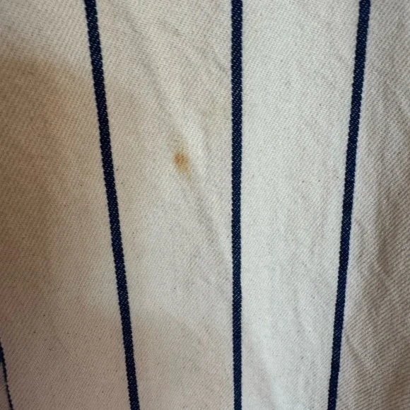 Anthropologie Cream Jumpsuit with Navy Stripes size 14 - Picture 6 of 6